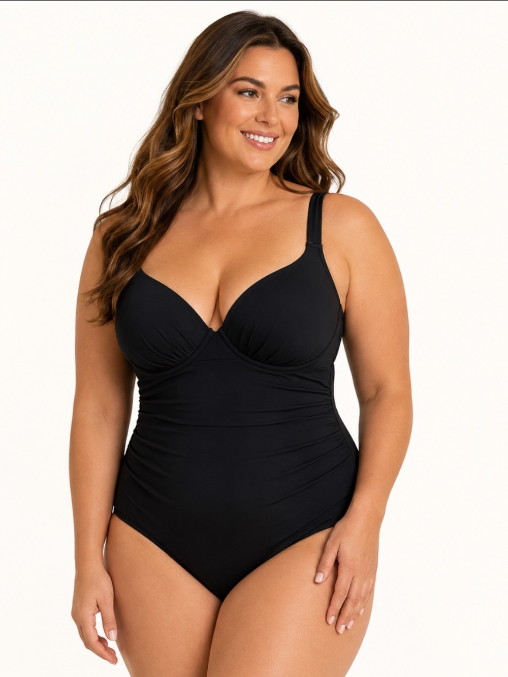 NWT Miraclesuit Miradonna Classic Black One-Piece Swimsuit Women’s Size 18